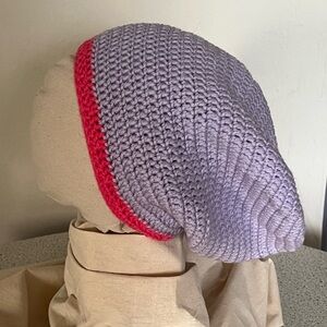 Purple and Pink Crochet Beanie Tam